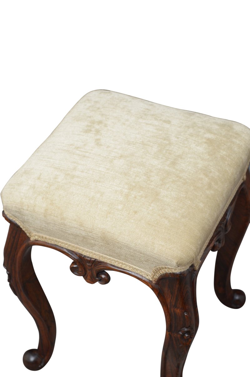 English Victorian Dressing Table Stool In Rosewood - Image 6